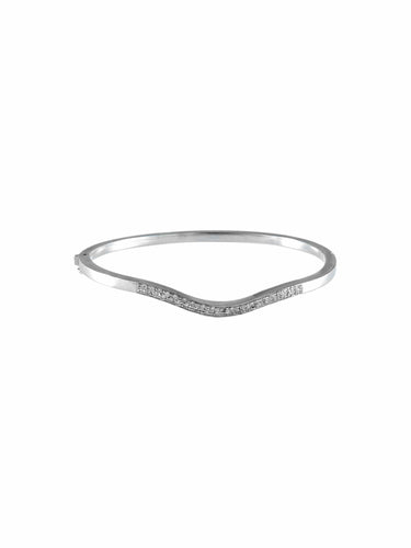 Bracelet BRACELET JONC TORSADE OR BLANC ET DIAMANTS 58 Facettes
