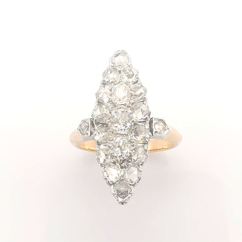 Bague 55 Bague vintage Or rose platine & Diamants 58 Facettes