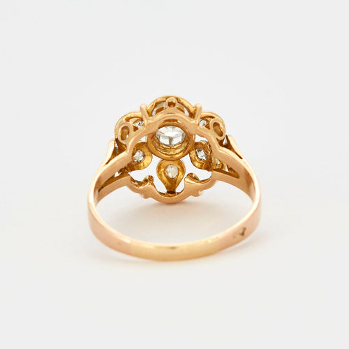 Bague 56 Bague motif floral sertie de diamants 58 Facettes 127207160538