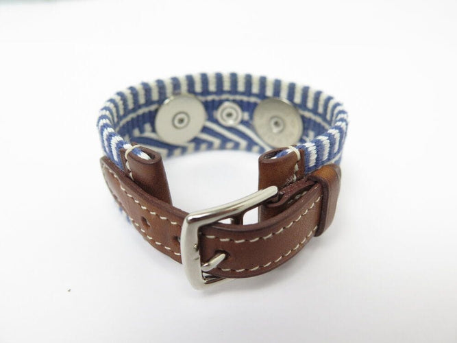 Collier bracelet HERMES rival caval collier de chien cuir barenia toile  rare 58 Facettes 266051