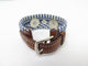 Collier bracelet HERMES rival caval collier de chien cuir barenia toile  rare 58 Facettes 266051