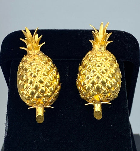 Boucles d'oreilles Paire de boucles d’oreilles Ananas en or jaune 18 carats 58 Facettes AB630