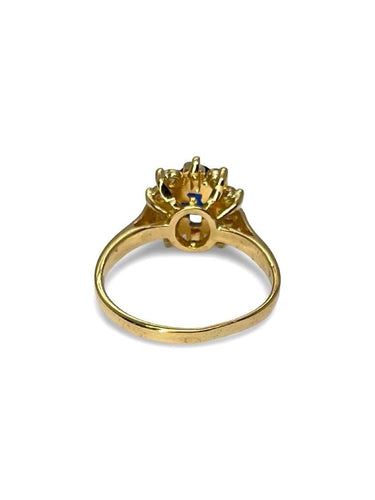 Bague 47 Bague or jaune saphir 1 ct et diamants 0,30 ct 58 Facettes 00066301