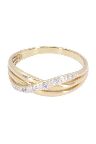 Bague 56 Bague moderne entrelacée diamants 58 Facettes 088421