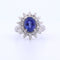 Bague 55 Bague en or blanc avec tanzanite et diamants 58 Facettes