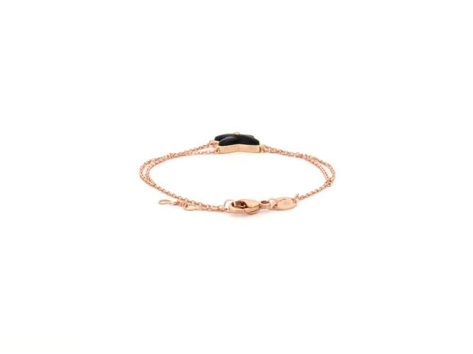 bracelet CHAUMET jeux de liens onyx diamant en or rose 18k 15-17 cm