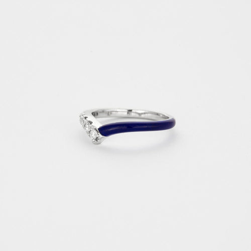 Bague 54 Bague or blanc et céramique bleu 58 Facettes 3131755
