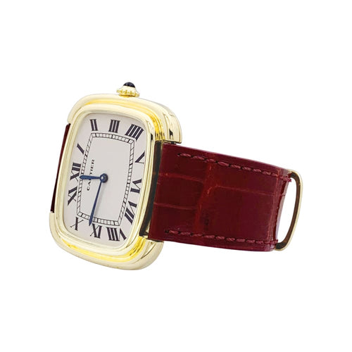 Montre Montre Cartier, « Square » en or jaune et cuir. 58 Facettes 35327