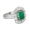 Bague 57 Bague Pompadour Or blanc Emeraude, Diamant 58 Facettes 4387210CN