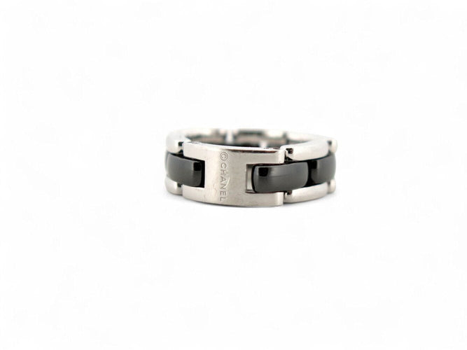 Bague 53 bague CHANEL ultra j2636 t53 en or blanc 18k & ceramique noire black 58 Facettes 270291