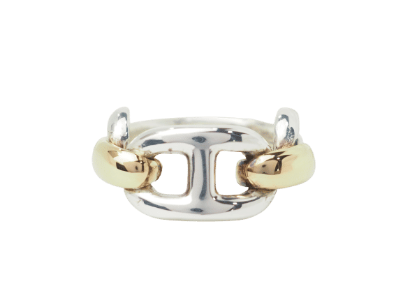 Bague 52 Bague Hermès Chaîne d'Ancre en or et argent 58 Facettes 33489