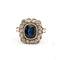 Bague 49 Bague en or jaune 18 carats 2028 C avec saphir central et diamants environnants 58 Facettes