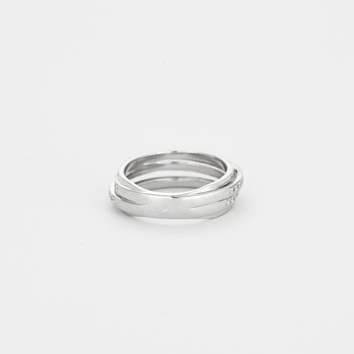 Bague 52 Bague or blanc 4 anneaux diamants 58 Facettes 3131311