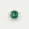Bague 53 Bague émeraude entourage diamants 58 Facettes GU1