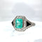 Bague 52 Bague Art Déco en platine avec onyx, diamants et émeraude. 58 Facettes 50389