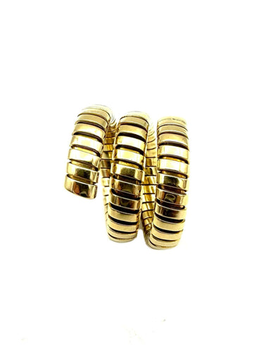 Bague 54 BVLGARI. Collection "Tubogas", bague en or jaune 18K 58 Facettes
