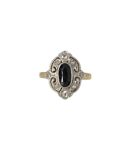 Bague 46 Bague Belle Époque en or jaune et platine 58 Facettes