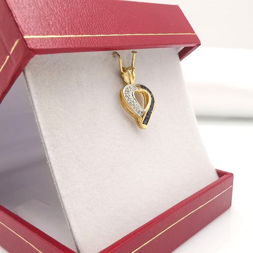 Pendentif pendentif cœur or jaune saphirs et diamant 58 Facettes
