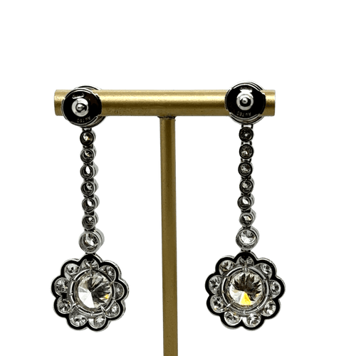 Boucles d'oreilles Boucles d’oreilles Platine et Diamants - Année 1960 58 Facettes 1.0000435/1