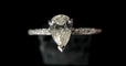 Bague 57 Bague alliance sertie d'un diamant taillé poire de 0,75 carat 58 Facettes