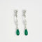 Boucles d'oreilles Boucles d'oreilles vintage pendantes diamants et émeraudes gouttes 58 Facettes 3689