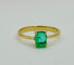 Bague 56 Bague en or jaune avec émeraude colombienne 58 Facettes 50302