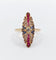 Bague 56 Bague marquise art deco or rose 18k diamant taille ancienne, diamants tailles roses, rubis et saphirs (circa 1920) 58 Facettes A05470