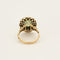 Bague 56 Bague pompadour en or jaune, émeraude et diamants 58 Facettes MB1