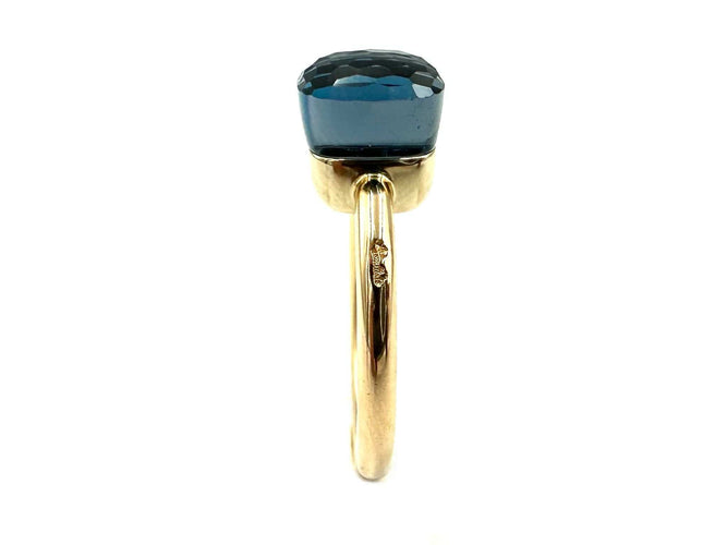 Bague 54 POMELLATO. Collection "Nudo Petit", bague 2 ors 18K et topaze bleue de Londres 58 Facettes