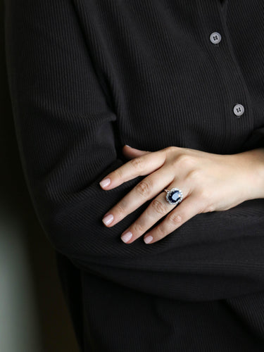 Bague 56 MAUBOUSSIN Bague saphir 6 carats entourage diamant 58 Facettes 1209.1