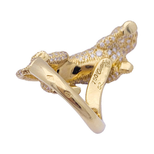 Bague 52 Bague Haute Joaillerie Cartier, "Panthère de Cartier", or jaune, diamants. 58 Facettes 33534