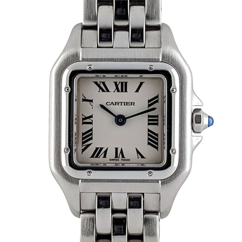 Montre CARTIER - Monte Panthère Cadran RARE Bracelet Figaro Petit réf. 1320 Acier inoxydable 58 Facettes
