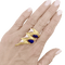 Bague 52 Bague "éclair" deux tons d'or 750/000, lapis lazuli et diamants. 58 Facettes 34722