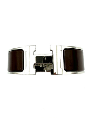 Bracelet HERMES. Collection "Clic clac H", bracelet argenté 58 Facettes