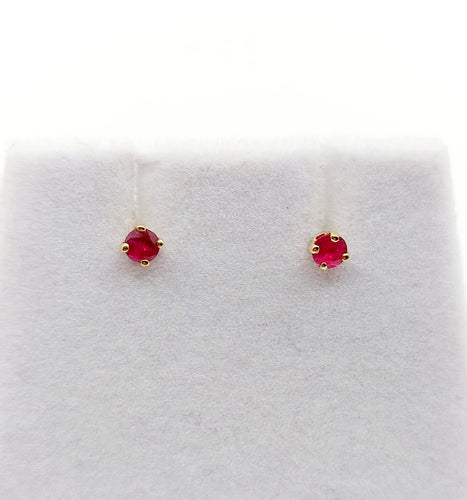 Boucles d'oreilles Puces d'oreilles vintage or jaune et rubis 58 Facettes B01014