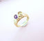Bague 59.5 Bague Améthyste et Citrine Or Jaune 18 K 58 Facettes AA 1660