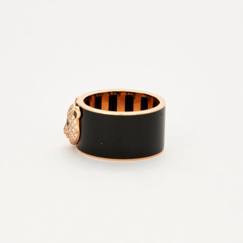 Bague 56 Bague Panda-Diamants et diamants noirs 58 Facettes 3344