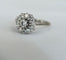 Bague 49.5 Bague de fiançailles vintage en or blanc avec rosette et diamants 58 Facettes