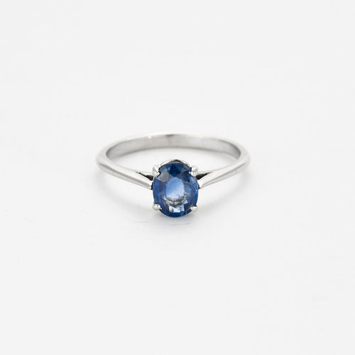 Bague 57 Bague or blanc saphir 58 Facettes