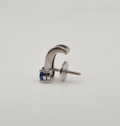 Boucles d'oreilles Boucles d’oreilles or blanc serties de saphirs et diamants 58 Facettes