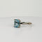 Bague 57 Bague en or blanc 18 carats avec aigue-marine taille émeraude 58 Facettes 2410024
