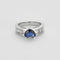Bague 53 Bague jonc or gris, saphir et diamants 58 Facettes EB2