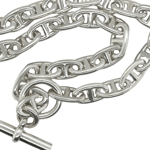 Collier HERMES - Collier argent Chaine d’Ancre 58 Facettes 1.0000489/2