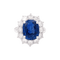 Bague 52 Bague "Pompadour" or blanc, diamants, saphir. 58 Facettes 34460