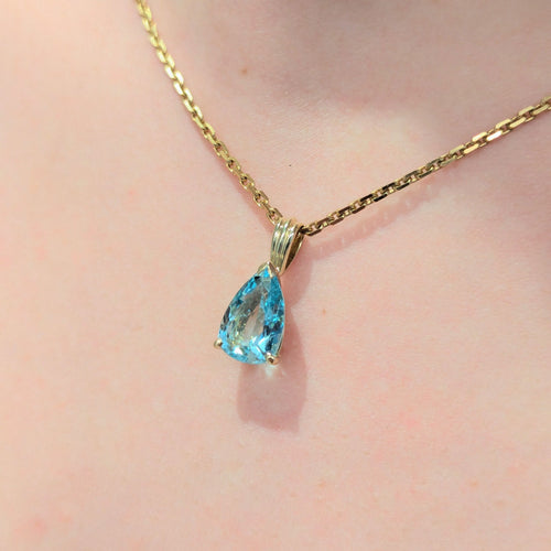 Pendentif Pendentif or jaune et aigue-marine 58 Facettes 31230