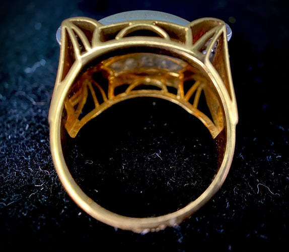 Bague 50.5 Bague Tank d'époque 1940/50 deux ors diamants 58 Facettes