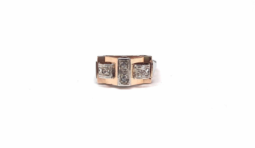Bague 55 Bague Art Déco bicolore 58 Facettes Bag.Art-D.-1090