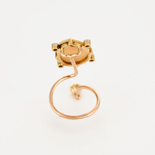 Bague Bague Camée et diamants Pièce unique (Ancienne épingle à cravate) 58 Facettes