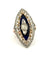 Bague Belle Époque marquise or et argent, diamants anciens