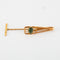Boutons de manchette Pince a Cravate Or Jaune Pierre Fine Verte 58 Facettes